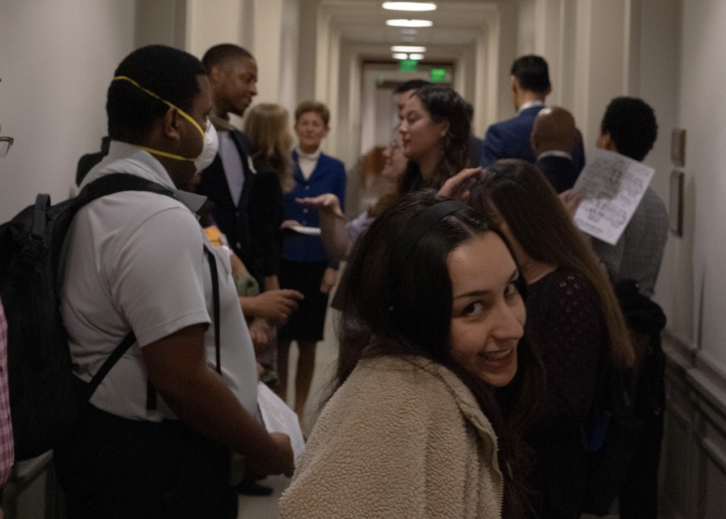 Group of students in a hallway